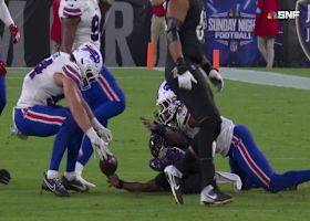 Baylon Spector pounces on Lamar Jackson's fumble for key Bills takeaway