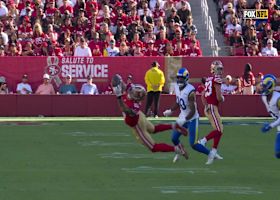 George Kittle's first catch of the day ends in a Superman catch for 14 yards