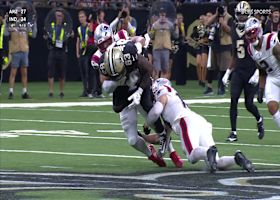 Christian Elliss' forces Juwan Johnson into a turnover thanks to 'Peanut Punch' technique