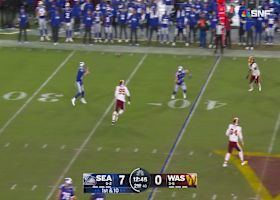 Darnold's throw on the run strikes Smith-Njigba for 17 yards