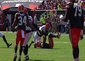 Jordan Battle picks off Joe Flacco with a diving effort