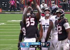 Danielle Hunter speed rushes off the edge to sack Cam Ward 