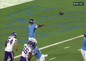 Cam Ward's 17-yard sideline sling lands in Jefferson's mitts