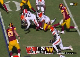 Browns' defense answers the call by forcing fumble from Terry McLaurin