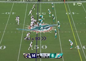 Isaiah Likely corkscrews to Dolphins' 41-yard line on his first catch of second half
