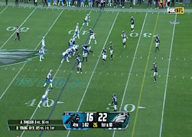 Young's fourth-down completion to Thielen keeps Panthers' hopes alive vs. Eagles