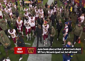 Jayden Daniels (elbow) and Terry McLaurin (quad) out for Week 11 matchup vs. Dolphins | 'The Insiders'