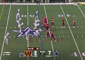 Jayden Daniels' 44-yard connection with Chris Moore yields red-zone access for D.C.