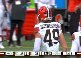 Carson Schwesinger's speedy blitz ends Rams' chances for positive yardage in a hurry