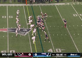 Rhamondre Stevenson rumbles down the sideline for a 20-yard gain