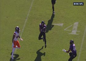 Bo Nix throws an INT on his first career pass attempt vs. Ravens