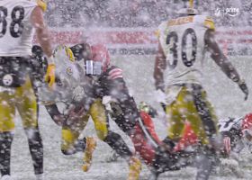 Jordan Hicks comes sprinting through the snow for a sack