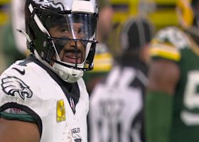 Hurts breaks free...until Edgerrin Cooper punches the ball loose for a Packers recovery