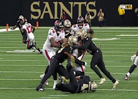 Saints swarm Mayfield for an 11-yard sack on third-down