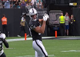 Smith slings it up the seam to Brock Bowers for 21-yard gain