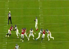 Cam Ward's first completion goes to Calvin Ridley for 27 yards