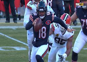 Caleb Williams evades Myles Garrett for 14-yard scramble