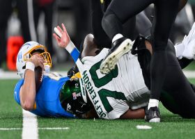 Quinton Jefferson gets behind Herbert for Jets' THIRD sack of first half