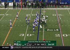 Robert Saleh accidentally tackles Zach Wilson during QB's scramble along sideline