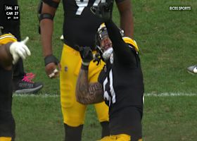 Nick Herbig swings Dillon Gabriel into the ground for powerful red-zone sack