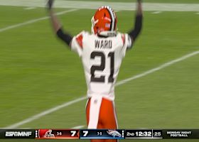 Ward's heads-up deflection leads to Browns' INT vs. Broncos