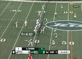 Moore engulfs Robinson for a loss of 4 yards