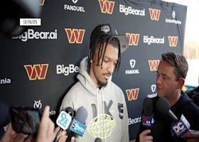 Jayden Daniels reacts to being shut down for remainder of '25 season