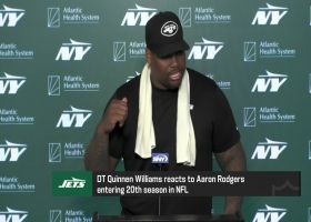 Quinnen Williams reacts to Aaron Rodgers entering 20th NFL season
