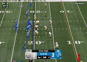 Isaac TeSlaa's fifth TD of '25 comes between two Steelers defenders