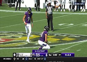 Justin Tucker narrowly misses 56-yard FG attempt