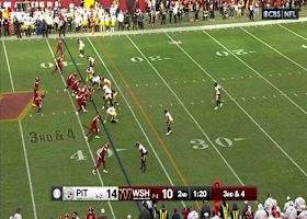 Jayden Daniels' 23-yard pass to McCaffrey gets Commanders into red zone vs. Steelers