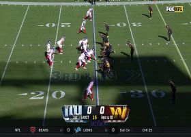 Saquon Barkley's epic stretch along the sideline nets 21-yard completion