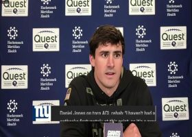 Daniel Jones talks about his recovery from ACL injury at start of voluntary workouts