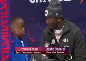 11-year-old reporter Jeremiah Fennell goes 1-on-1 with Deebo Samuel at Super Bowl Opening Night