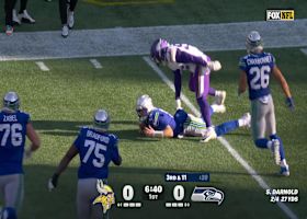 Sam Darnold gets throttled for a 13-yard sack by Eric Wilson