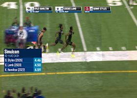 Simulcam: Ohio State LB Sonny Styles pulls away from CeeDee Lamb and Kyle Hamilton in 40-yard dash