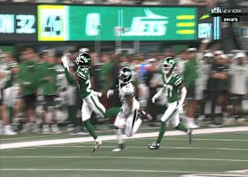 Moore locates McCord's overthrown pass for key INT