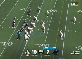 Cameron Jordan sacks Bryce Young for a 9-yard loss