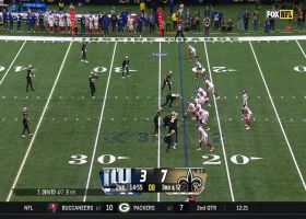 Tonah Kpassagnon breaks out Tommy DeVito's celebration after coming up with 8-yard sack