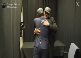 Caleb Williams surprises new Bears teammate Rome Odunze backstage at '24 draft