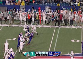 Shaq Thompson with truck stick hit on Achane to end the play