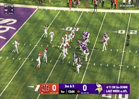 Carson Wentz's first TD pass as a Viking pinpoints Josh Oliver vs. Cincy