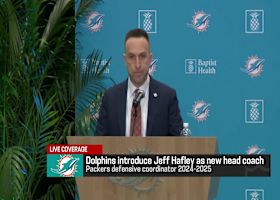 Jeff Hafley makes opening remarks after being introduced as new Dolphins HC