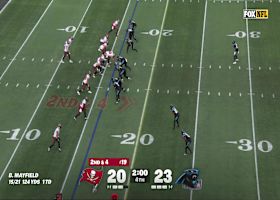 Baker escapes the pressure for a 26-yard scoot
