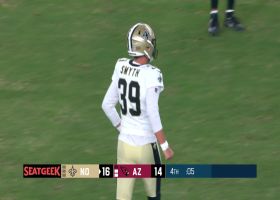 Charlie Smyth celebrates after putting Saint's up on scoreboard with good FG