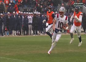 Drake Maye collects 28 yards on impromptu scramble to escape Broncos' pass rush