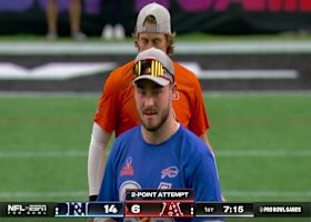 Joey B arcs a beautiful pass to Warren in the corner of end zone for a two-point conversion