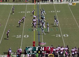 Jalen Hurts connects with Dallas Goedert for an 18-yard gain