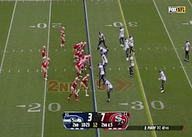 Big-man INT! Johnathan Hankins' first career catch comes via Purdy's deflected pass