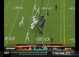 Joe Mixon rumbles downfield for 28 yards following Browning's screen pass
